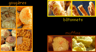 lien recette gougères et bâtonnets et muffins